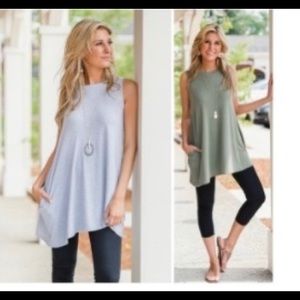 Olive Green Tunic Tank Size M